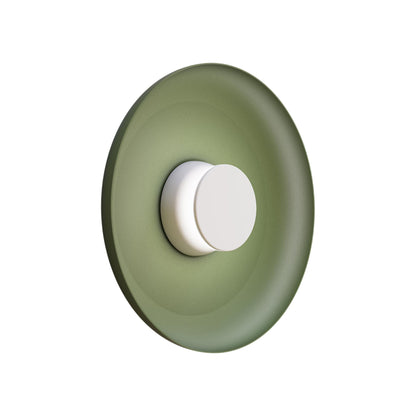 Totem LED Wall Light in White/White/Forest Green/Metal (15-Inch).