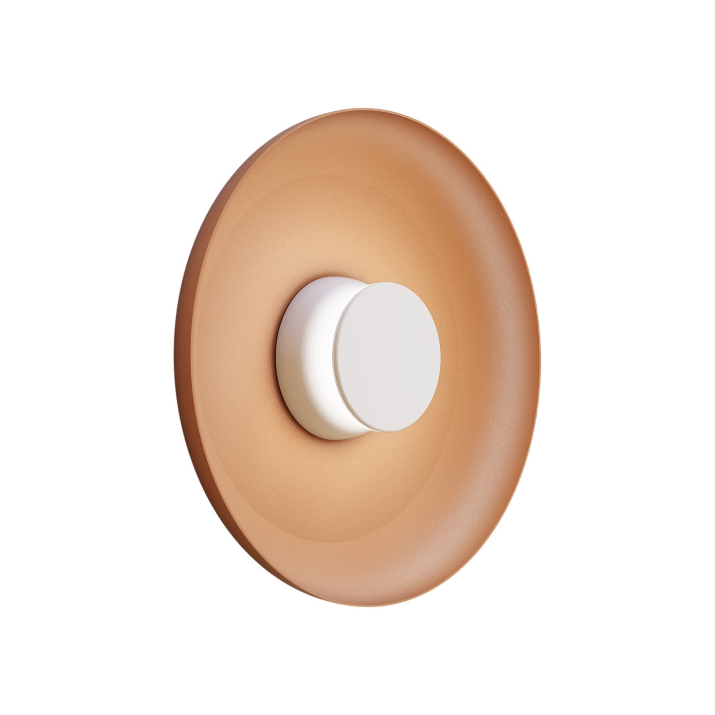 Totem LED Wall Light in White/White/Terracotta/Metal (15-Inch).