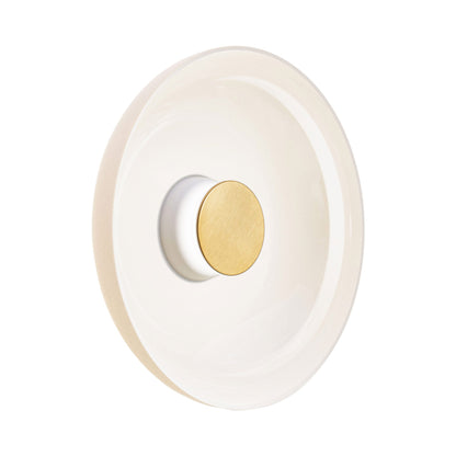 Totem LED Wall Light in White/Brass/Opal/Glass (17-Inch).
