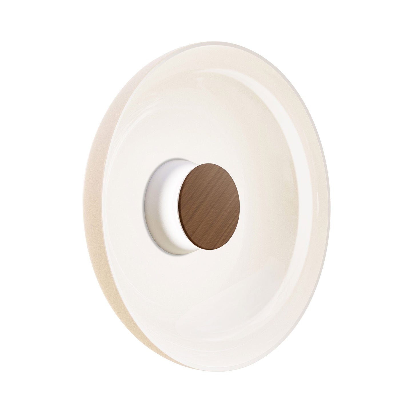 Totem LED Wall Light in White/Walnut /Opal/Glass (17-Inch).