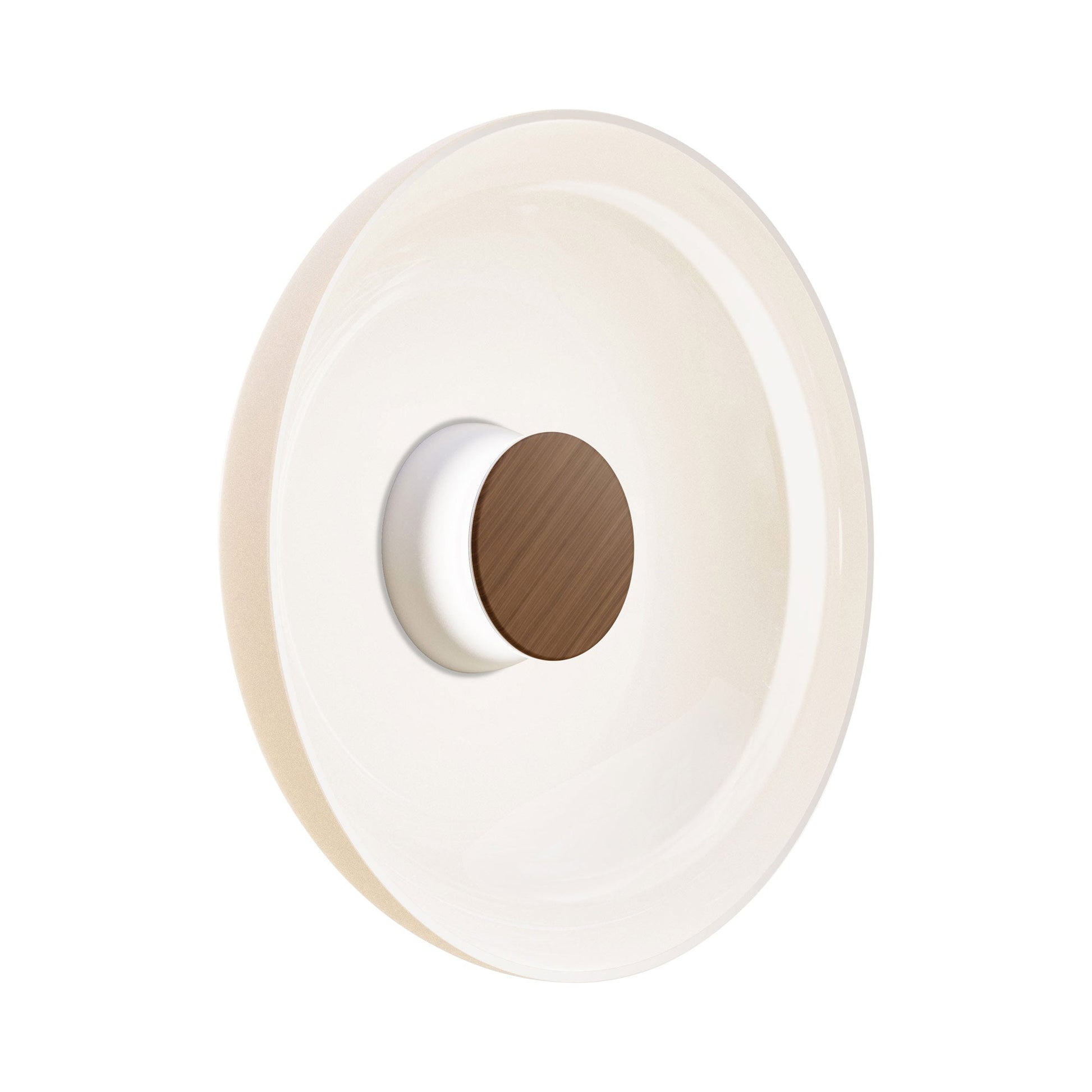 Totem LED Wall Light in White/Walnut /Opal/Glass (17-Inch).