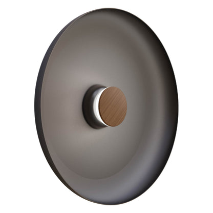 Totem LED Wall Light in Black/Walnut/Black/Metal (22-Inch).