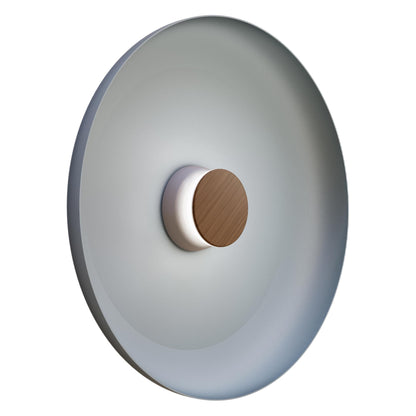Totem LED Wall Light in Grey/Walnut/Blue/Metal (22-Inch).