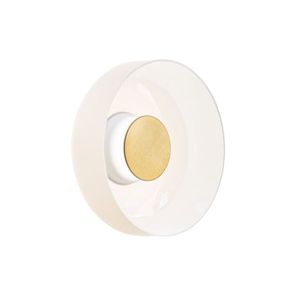Totem LED Wall Light in White/Brass/Opal/Glass (12-Inch).