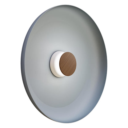 Totem LED Wall Light in White/Walnut/Blue/Metal (22-Inch).