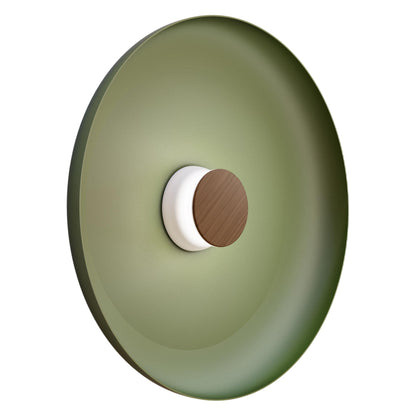 Totem LED Wall Light in White/Walnut/Forest Green/Metal (22-Inch).