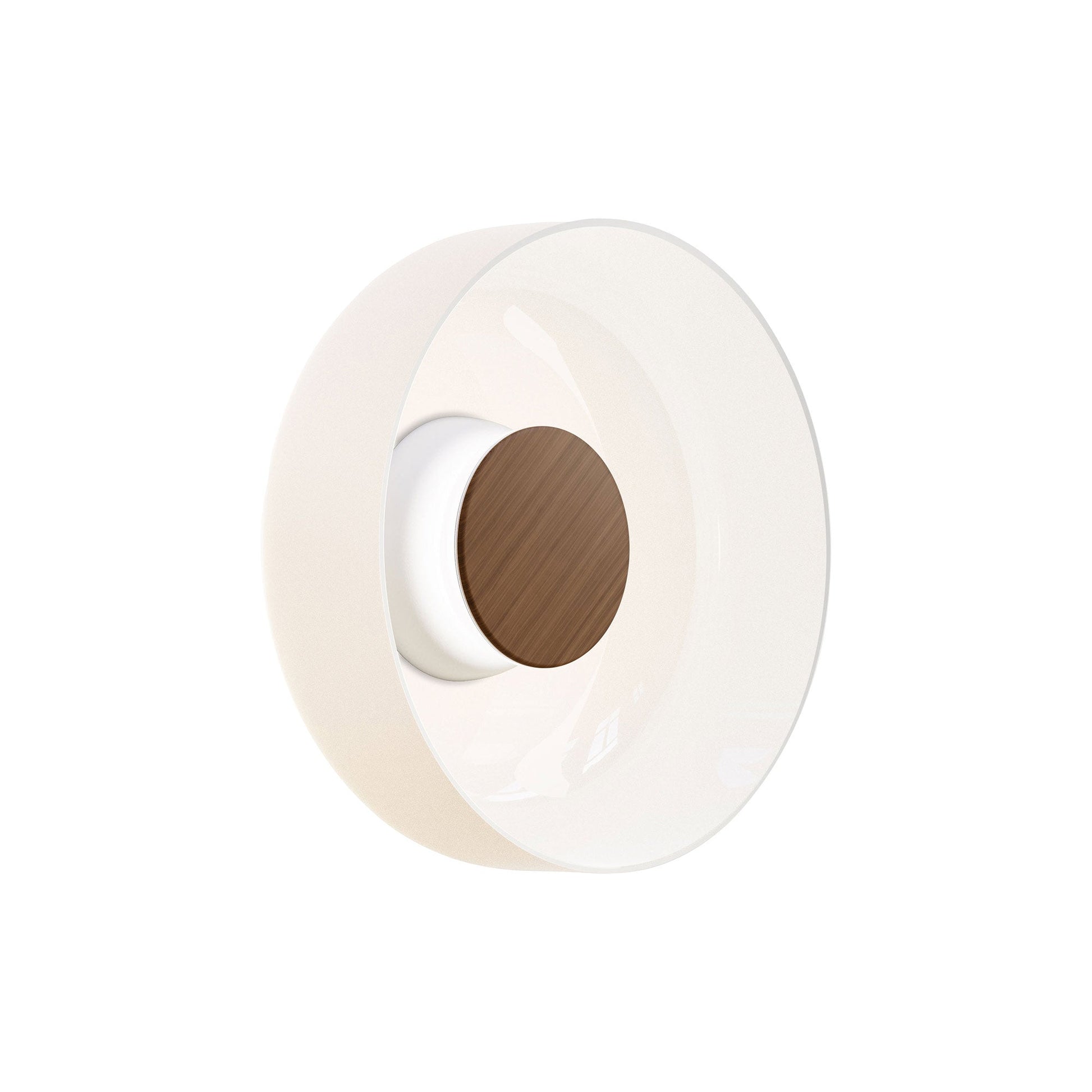 Totem LED Wall Light in White/Walnut /Opal/Glass (12-Inch).