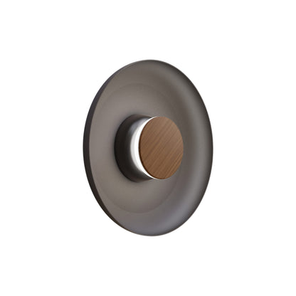 Totem LED Wall Light in Black/Walnut/Black/Metal (12.75-Inch).
