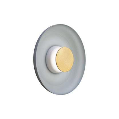 Totem LED Wall Light in White/Brass/Blue/Metal (12.75-Inch).