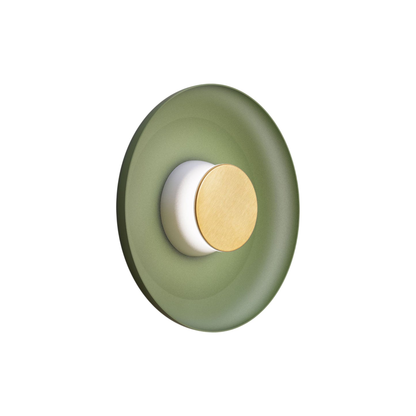 Totem LED Wall Light in White/Brass/Forest Green/Metal (12.75-Inch).