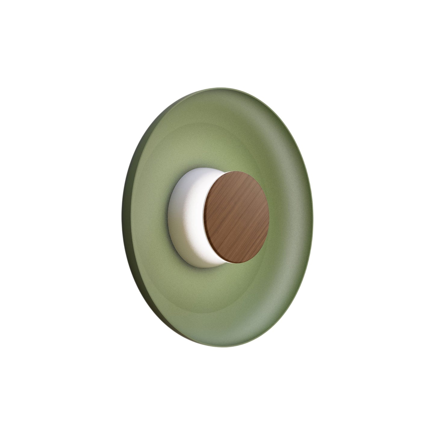 Totem LED Wall Light in White/Walnut/Forest Green/Metal (12.75-Inch).
