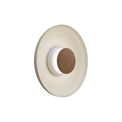 Totem LED Wall Light in White/Walnut/White/Metal (12.75-Inch).