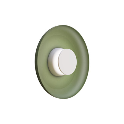 Totem LED Wall Light in White/White/Forest Green/Metal (12.75-Inch).