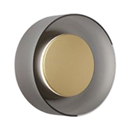 Totem LED Wall Light in Black/Brass/Etched Smoke