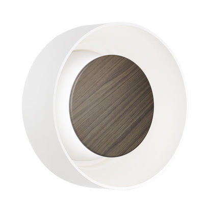 Totem LED Wall Light in White/Walnut/White.