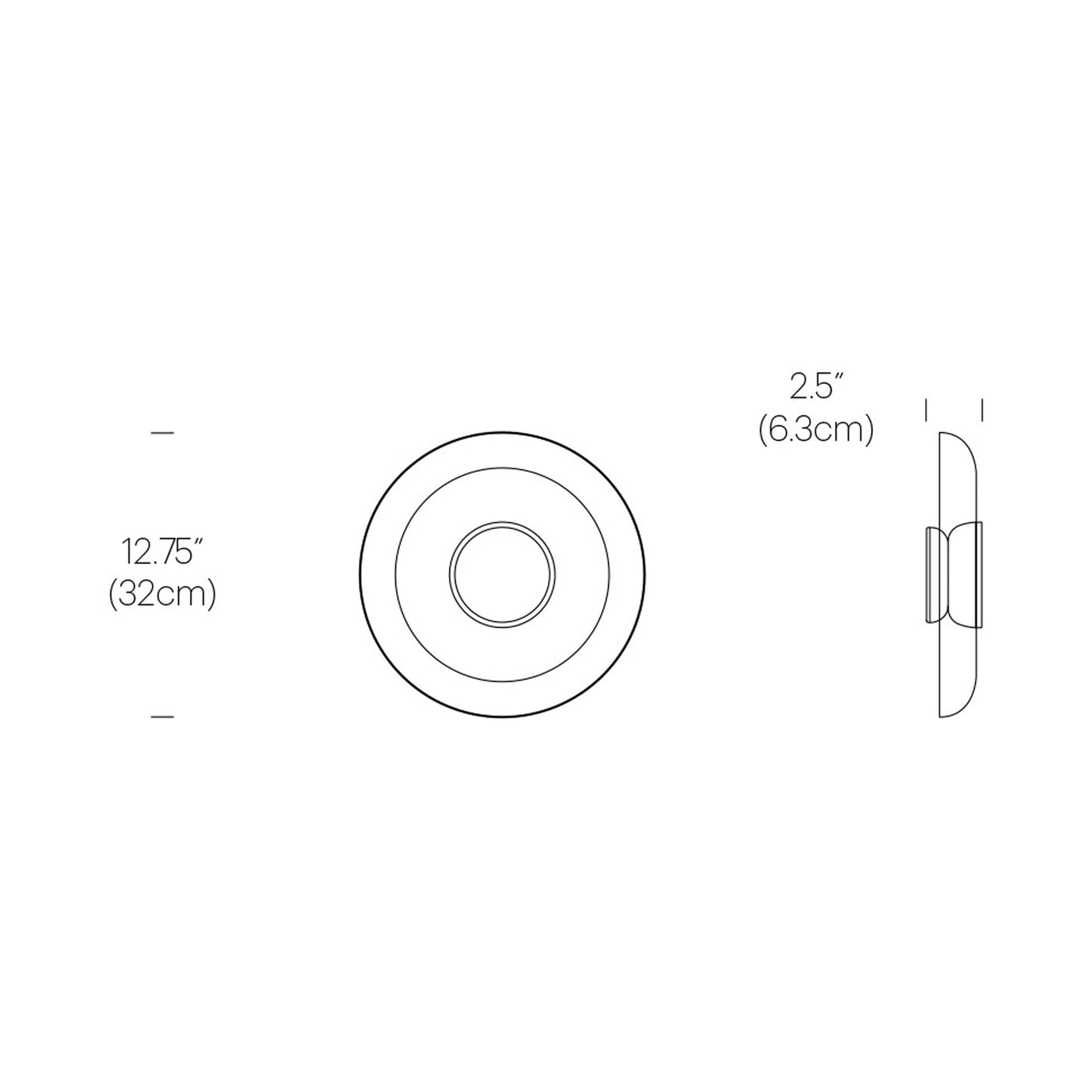 Totem LED Wall Light - line drawing.