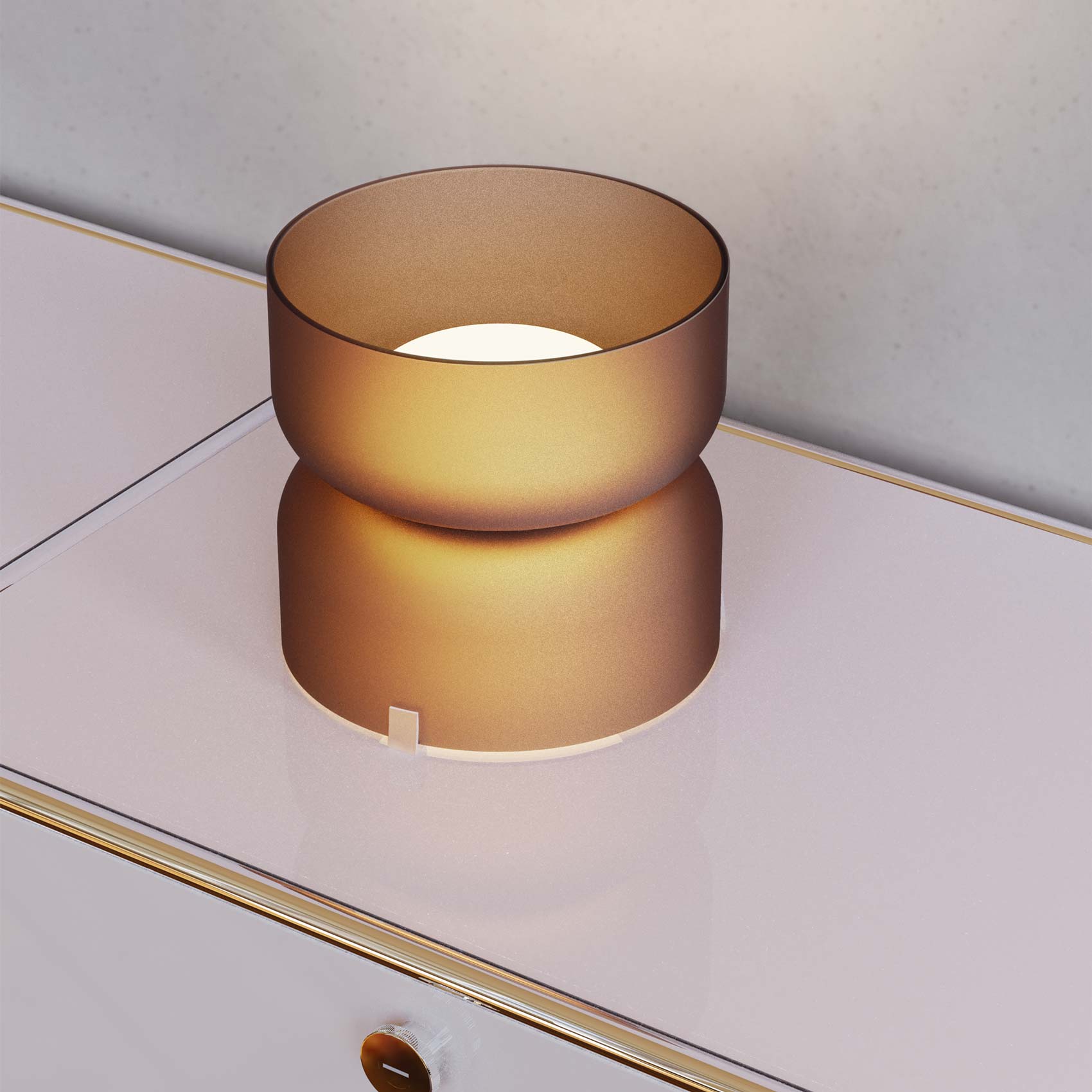 Totem Mini LED Table Lamp in living room.
