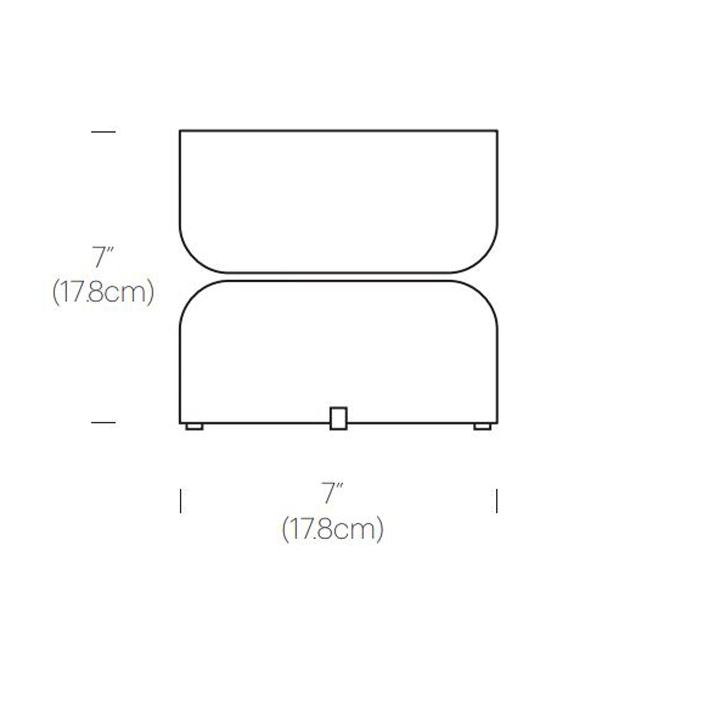 Totem Mini LED Table Lamp - line drawing.