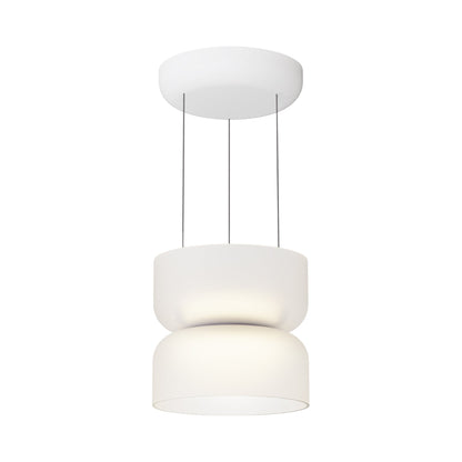 Totem Mini Up and Down LED Pendant Light in Etched White/White.