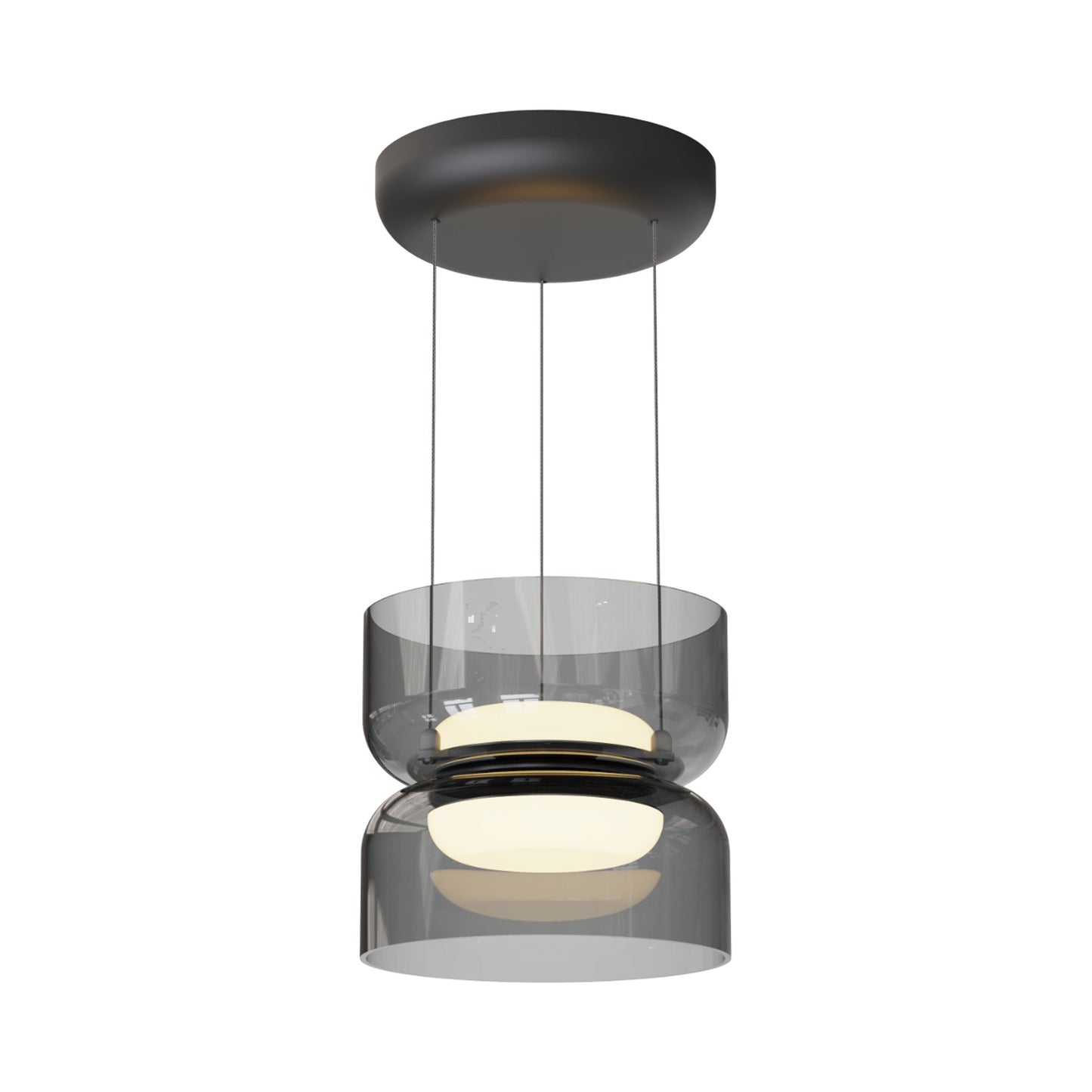 Totem Mini Up and Down LED Pendant Light in Smoke/Black.