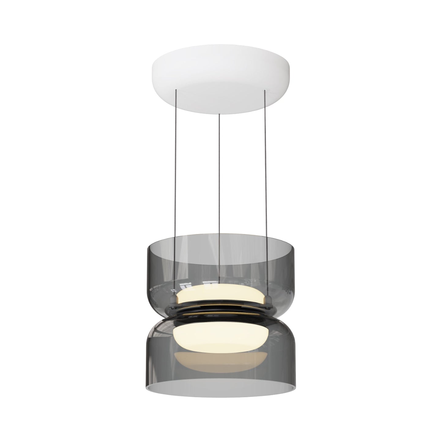 Totem Mini Up and Down LED Pendant Light in Smoke/White.