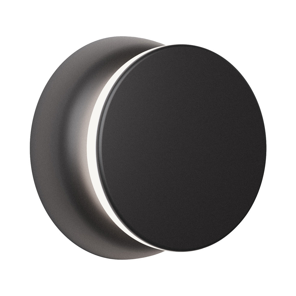 Totem Puck LED Wall Light in Black/Black.