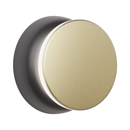 Totem Puck LED Wall Light in Black/Brass.