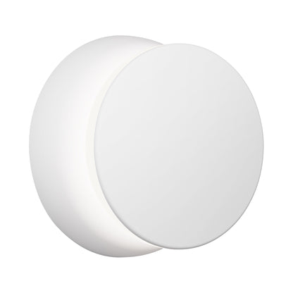 Totem Puck LED Wall Light in White/White.