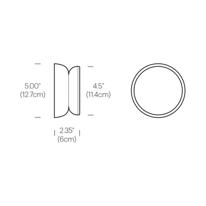 Totem Puck LED Wall Light - line drawing.