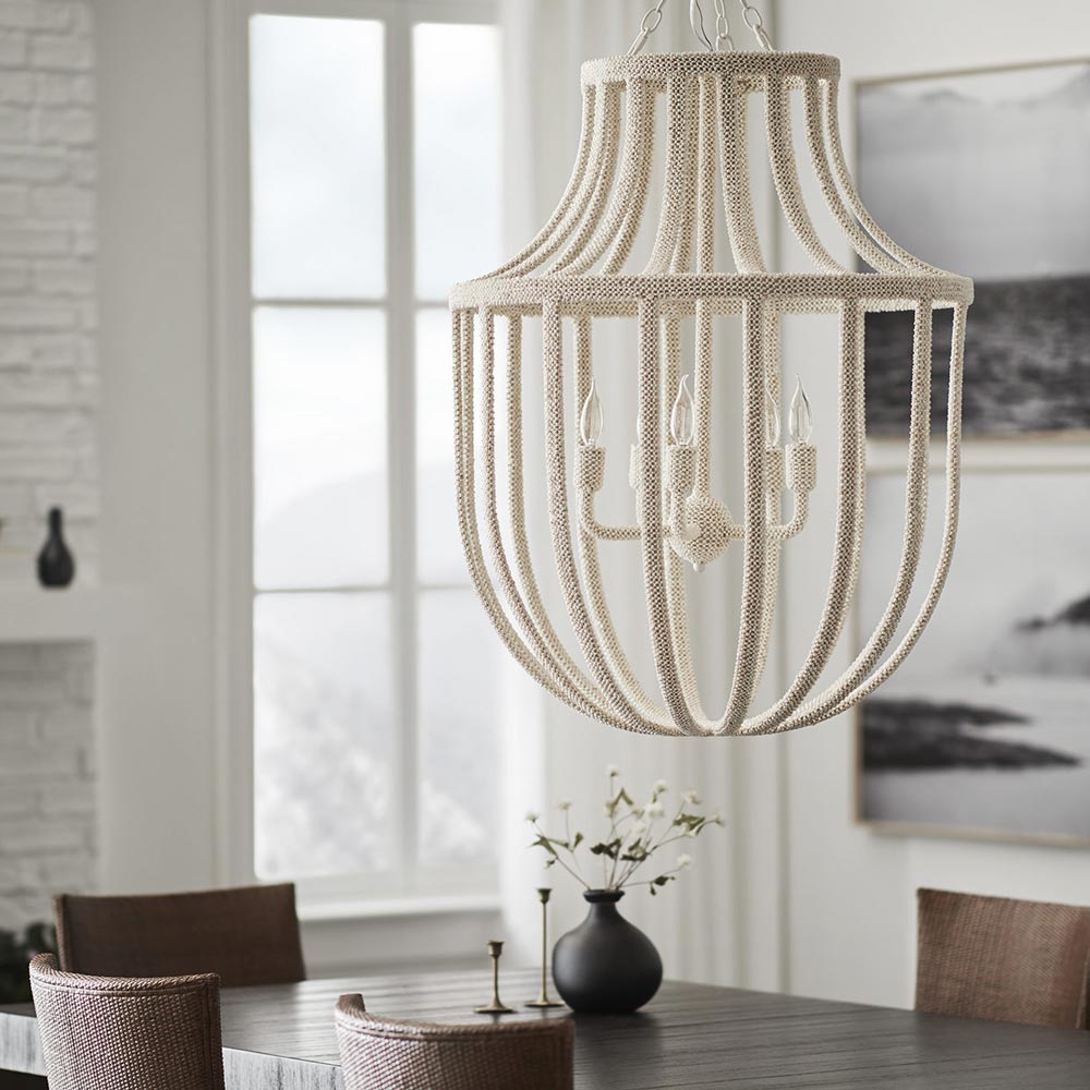 Paloma Chandelier in living room.