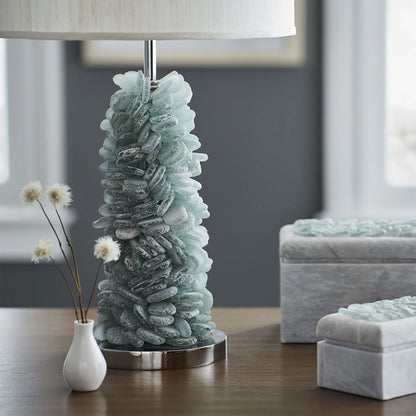 Seaglass Table Lamp in living room.