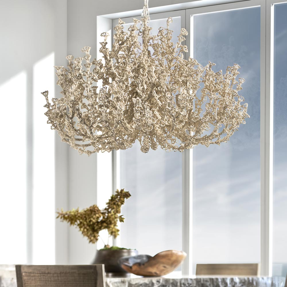 Seychelles Chandelier in dining room.