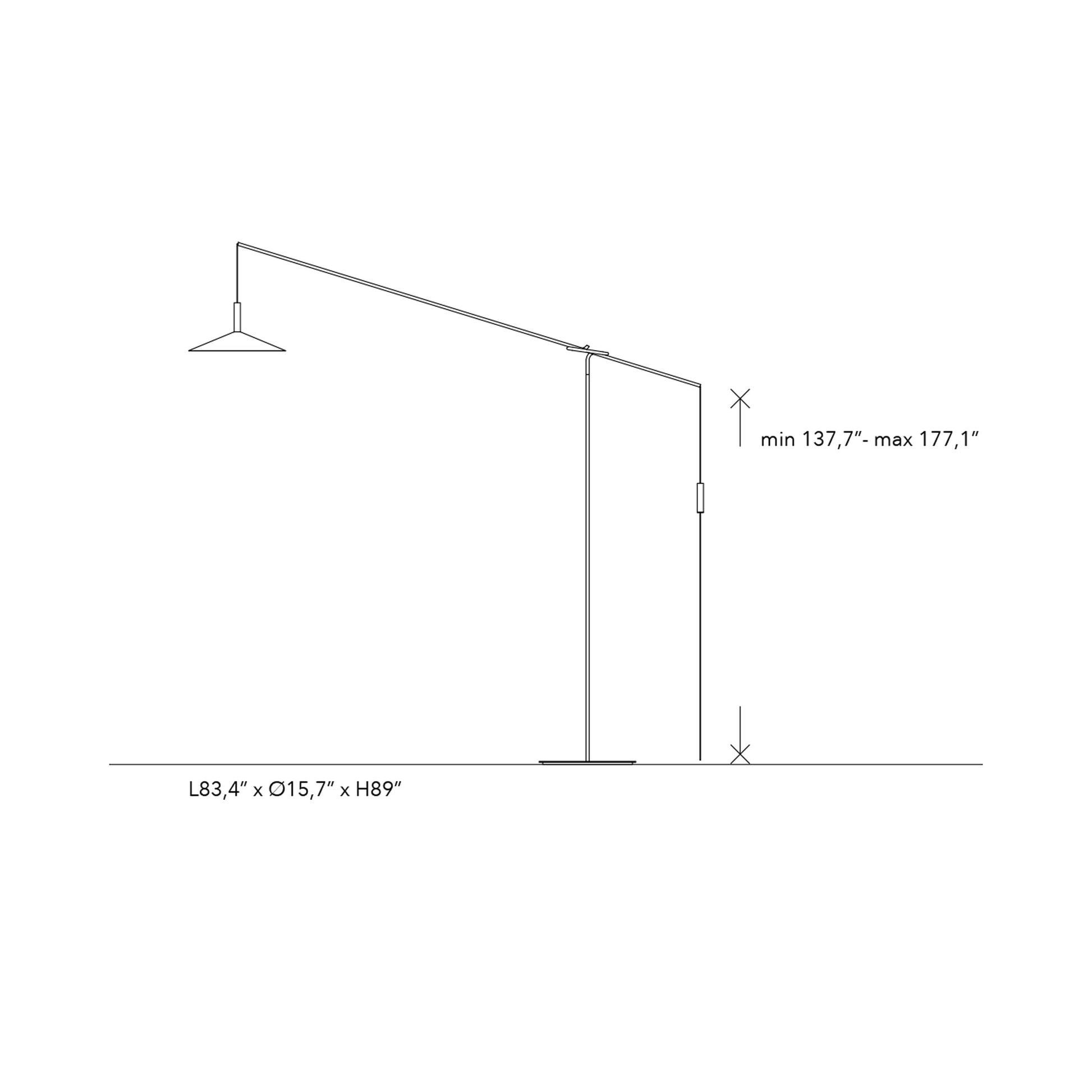 Altura LED Floor Lamp - line drawing.