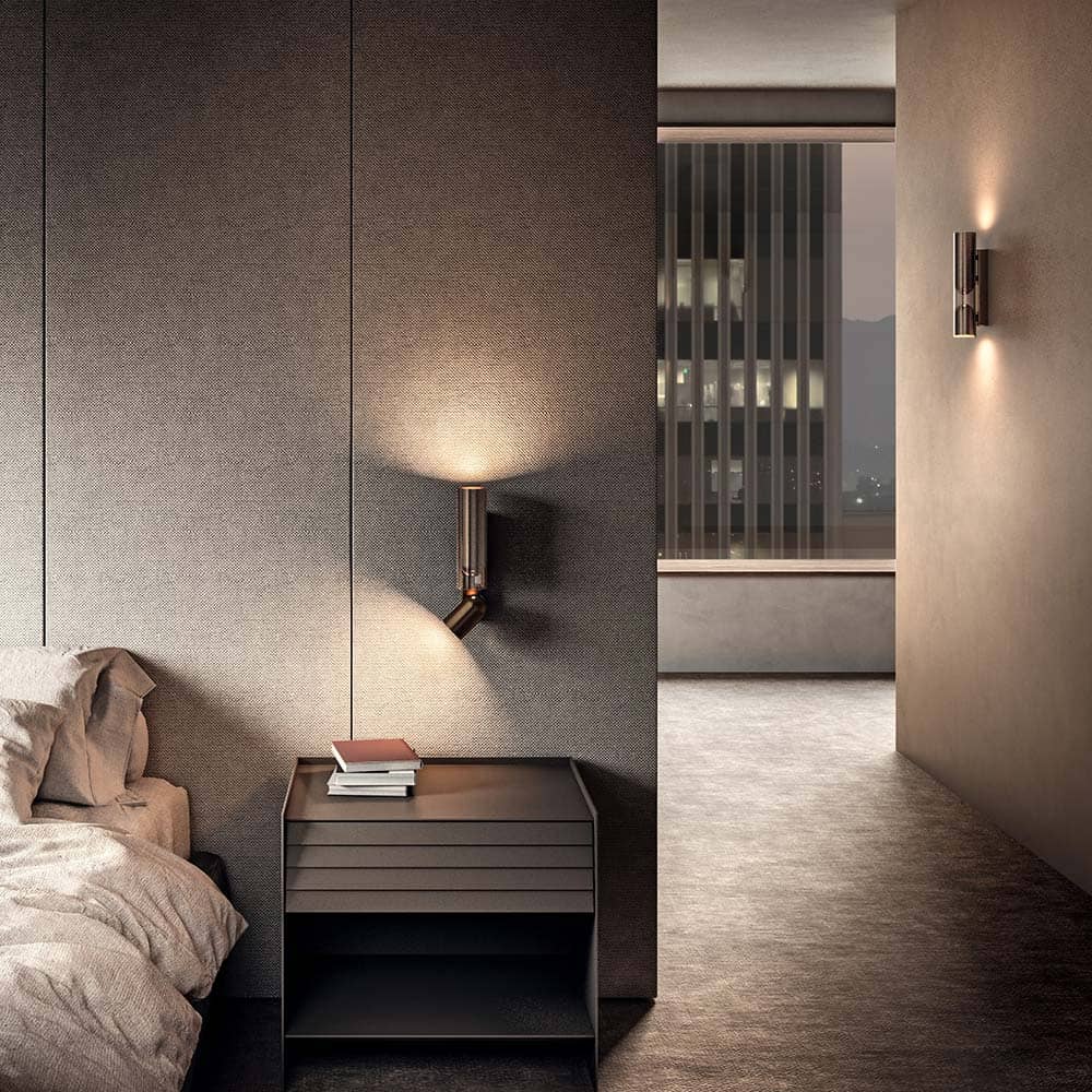 Clash Adjustable LED Wall Light in bedroom.