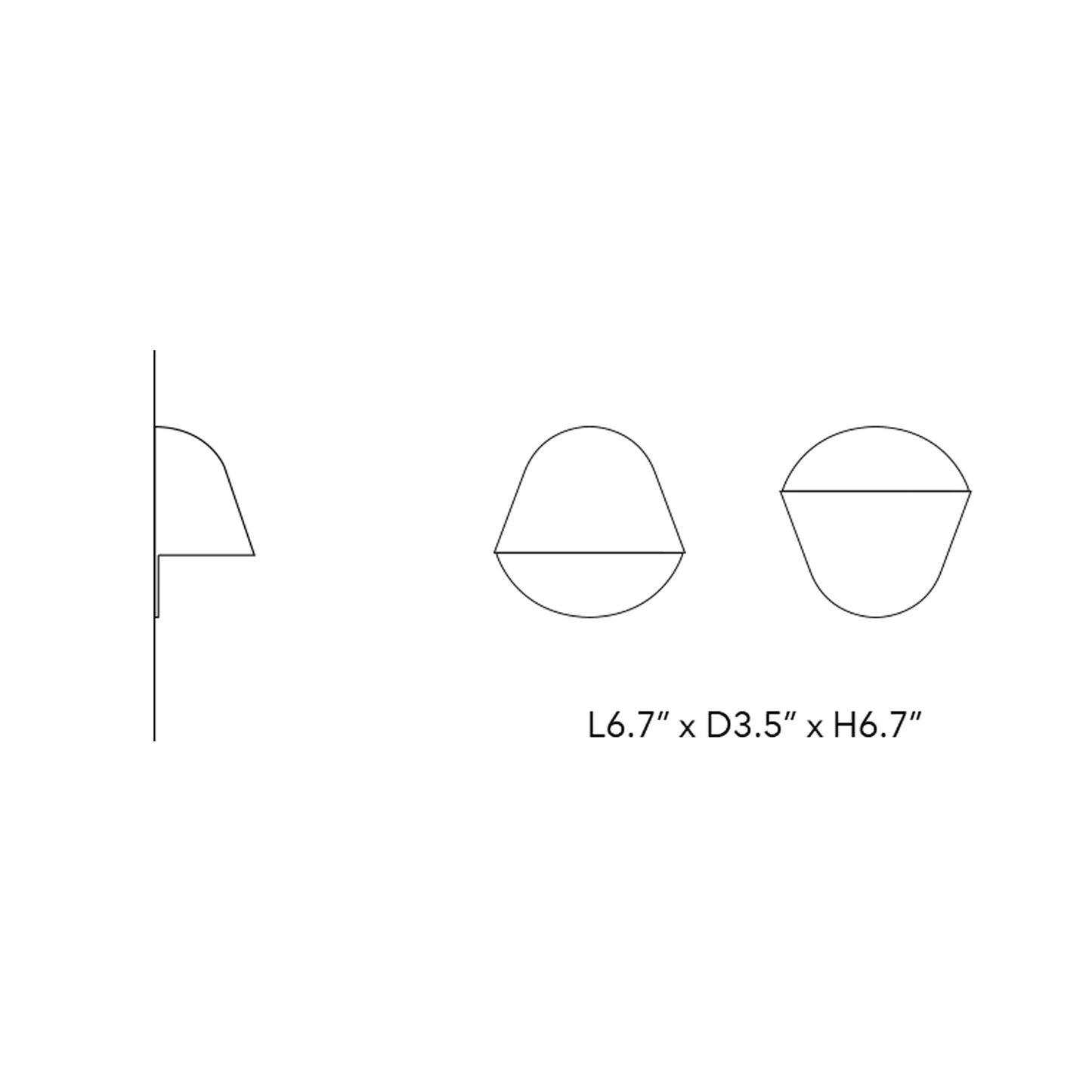 Enoki LED Wall Light - line drawing.