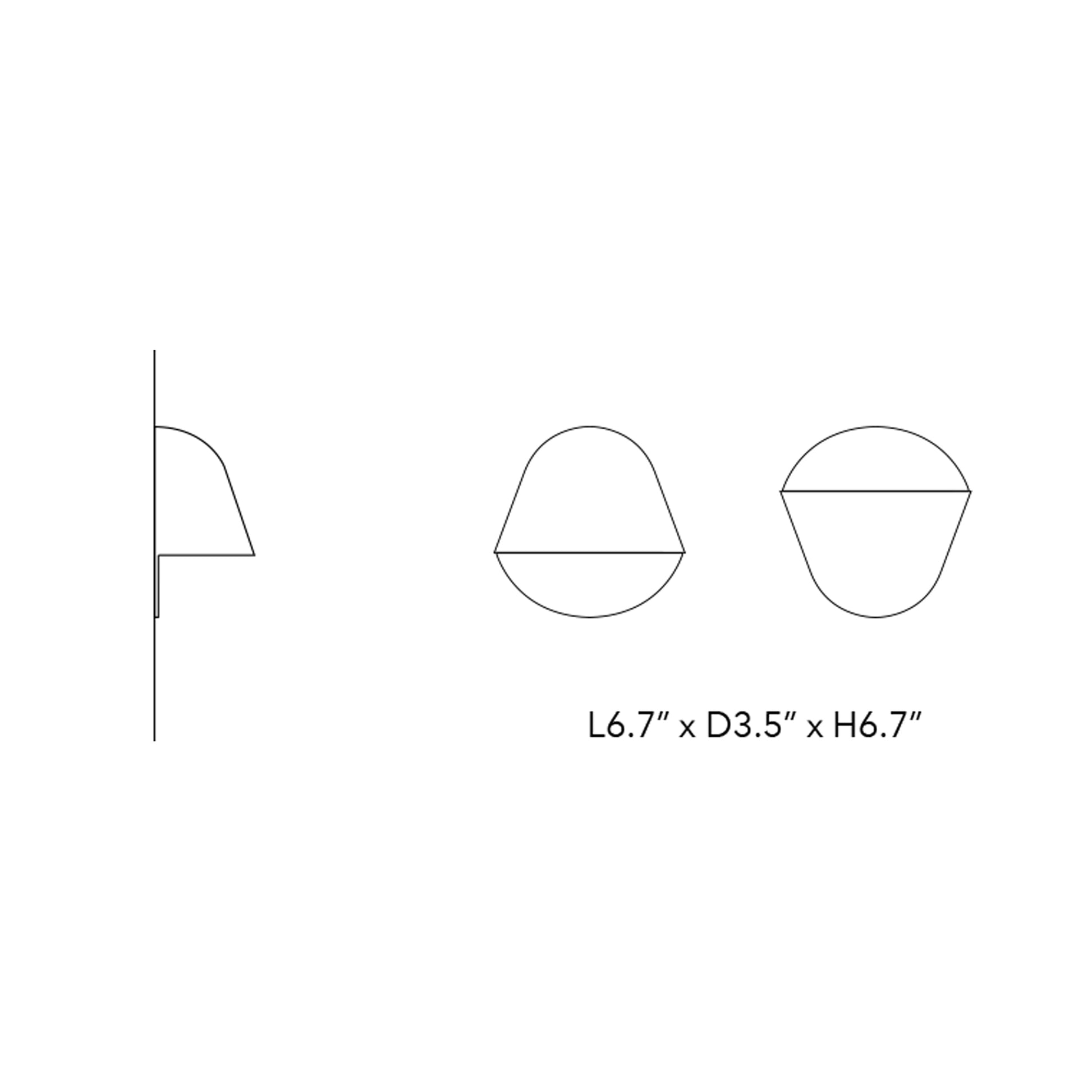 Enoki LED Wall Light - line drawing.