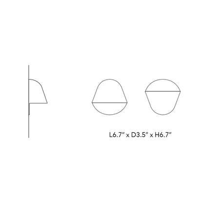 Enoki LED Wall Light - line drawing.
