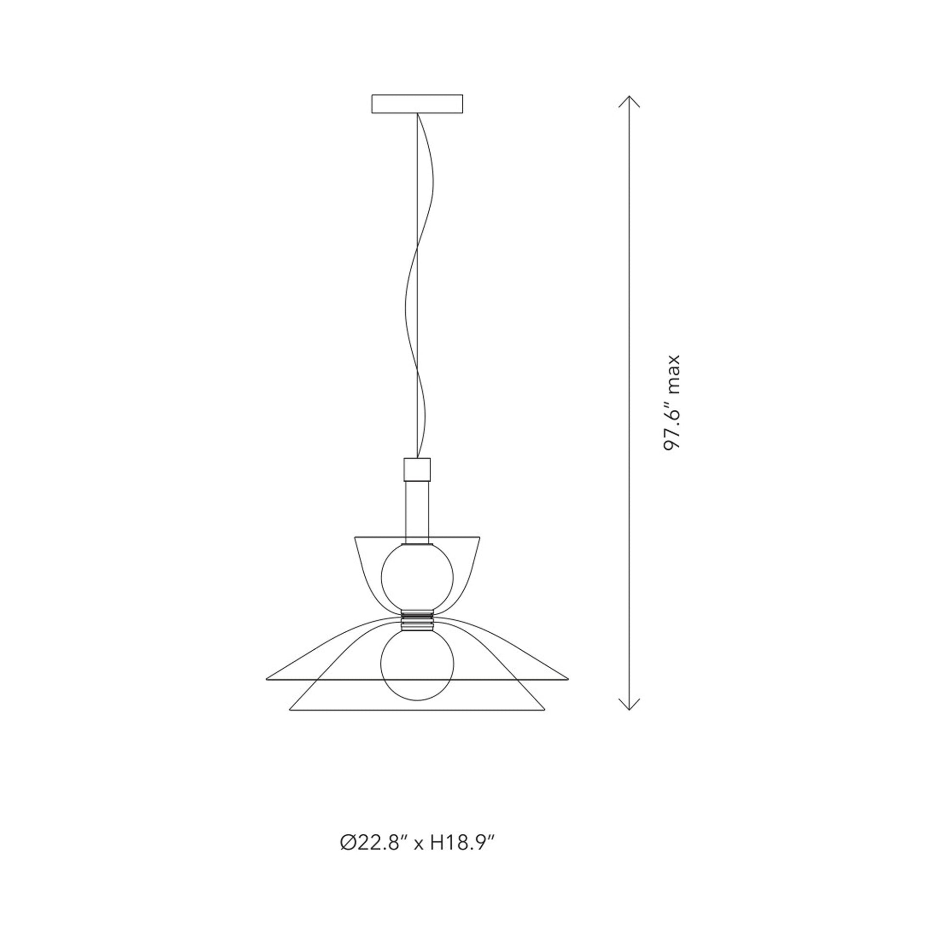 Gems S1D60A LED Pendant Light - line drawing.