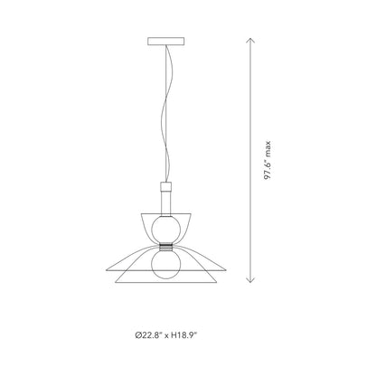 Gems S1D60A LED Pendant Light - line drawing.