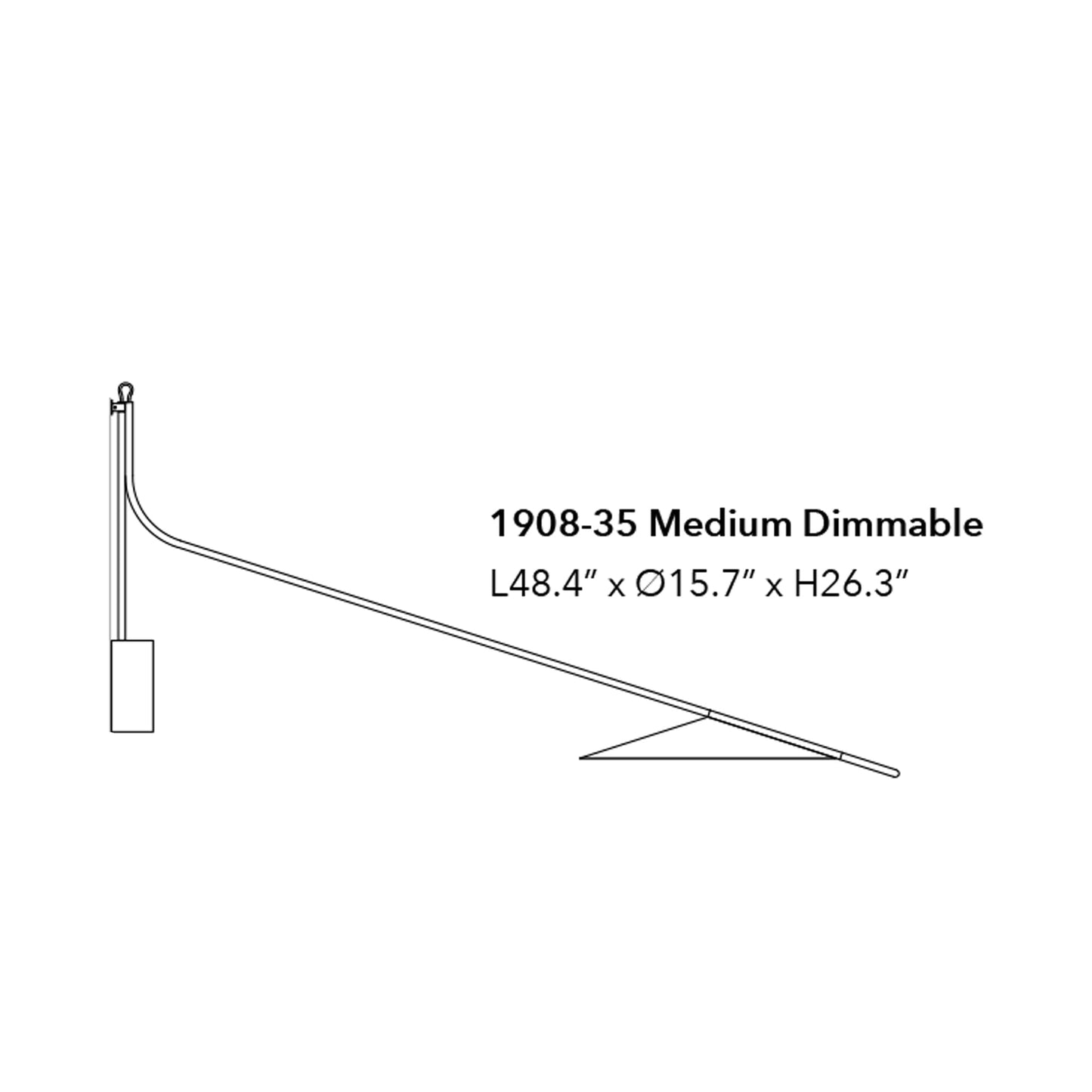 Glifo Box LED Wall Light - line drawing.