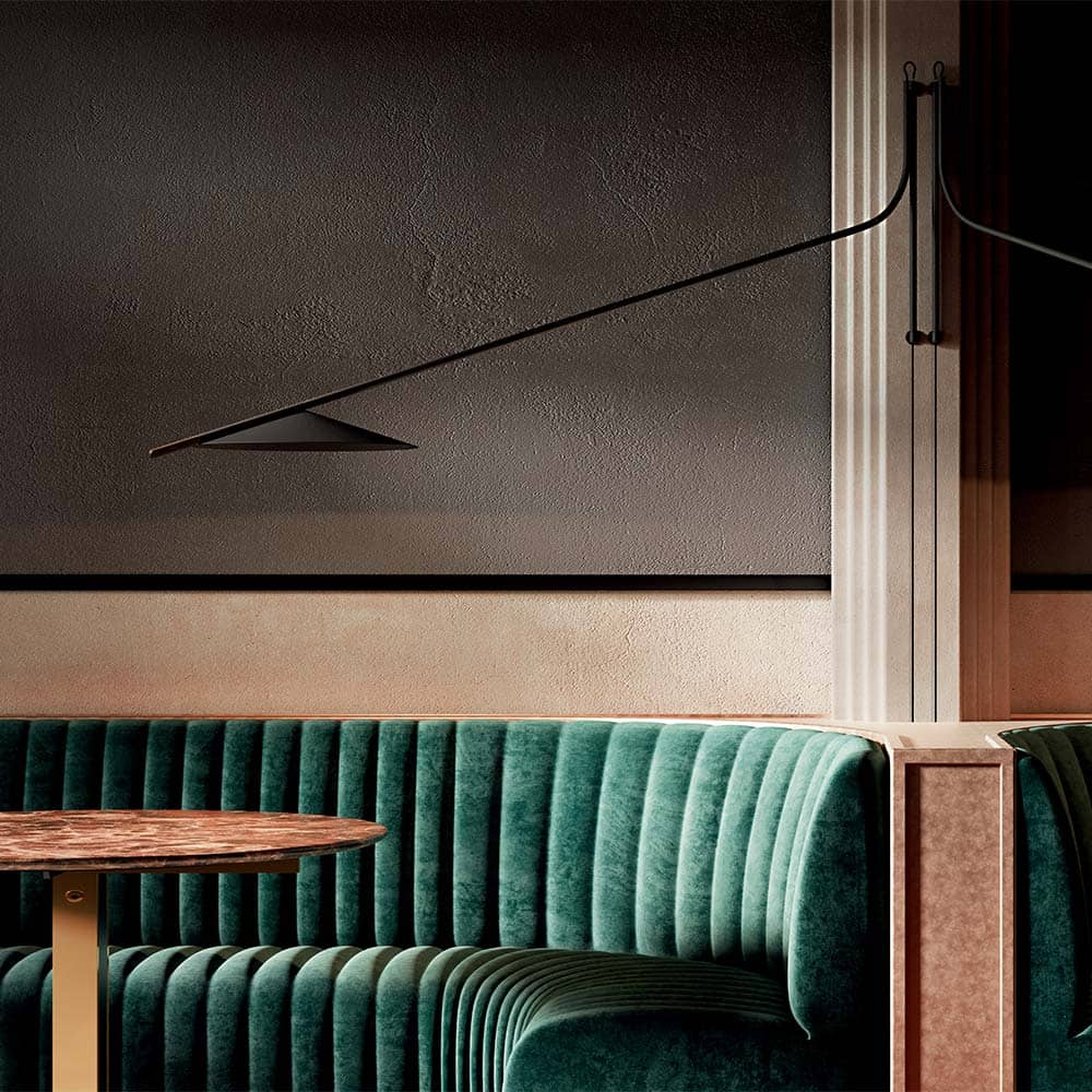 Glifo Plug-In LED Wall Light in living room.