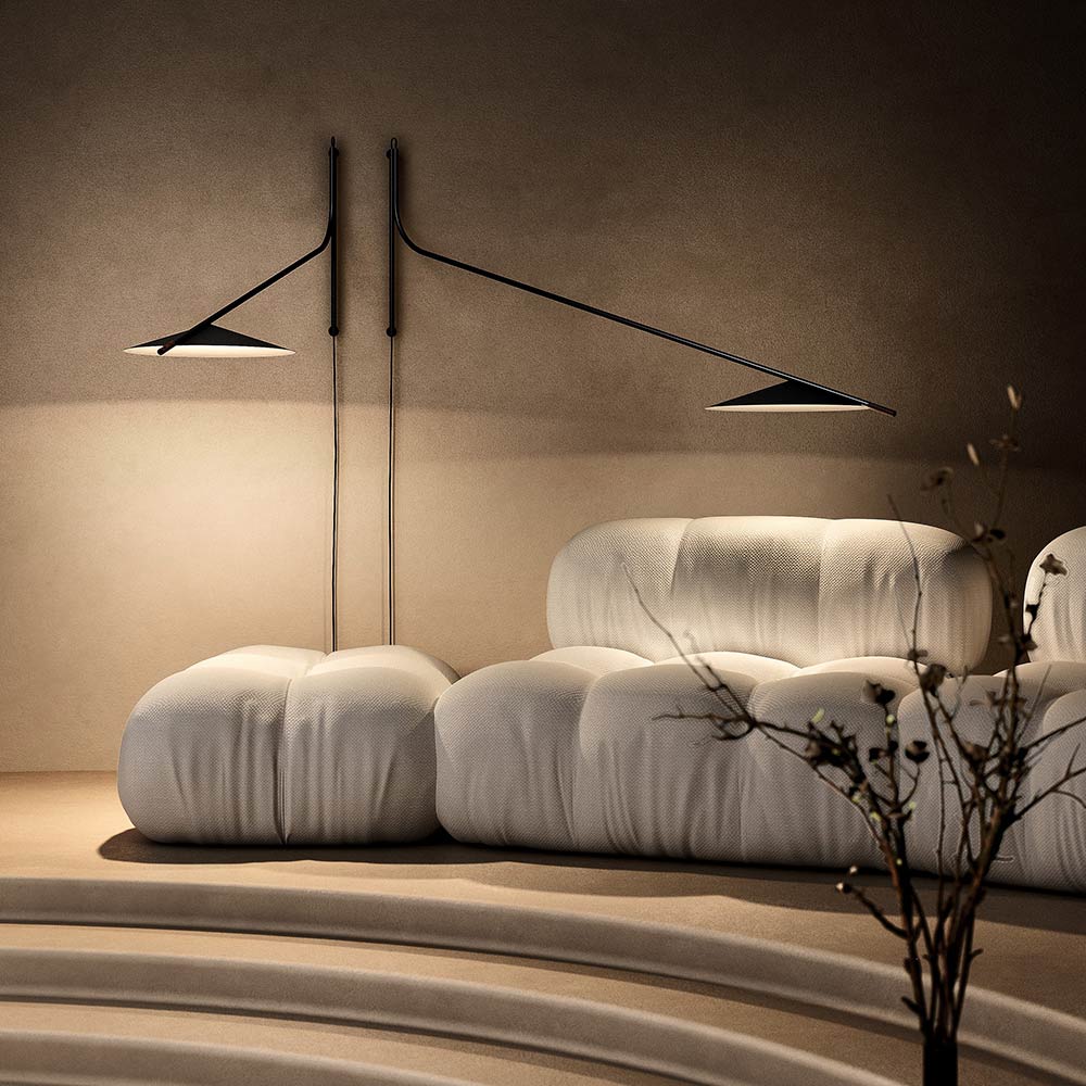 Glifo Plug-In LED Wall Light in living room.
