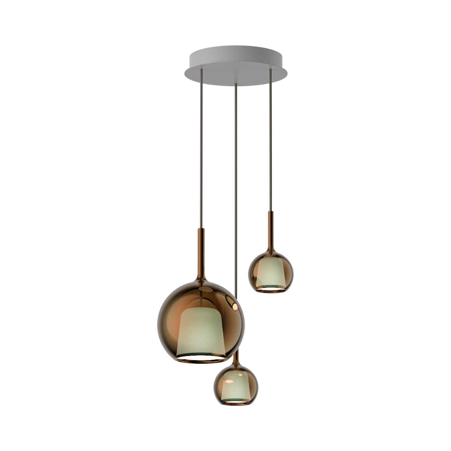 Glo Multi-Light Pendant Light in Bronze (3-Light).