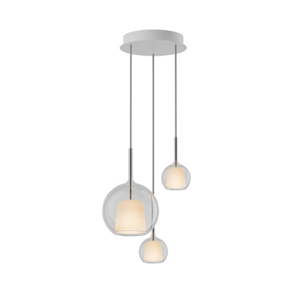 Glo Multi-Light Pendant Light in Transparent (3-Light).