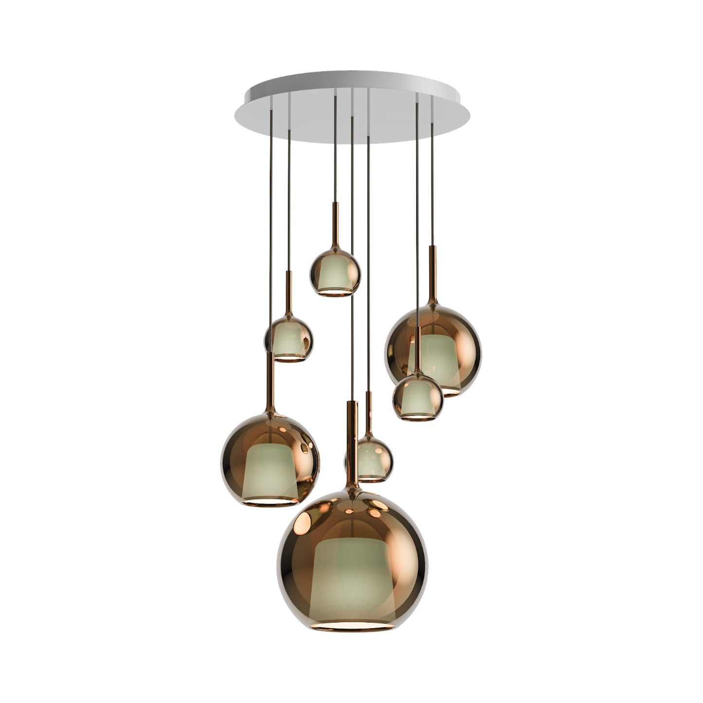 Glo Multi-Light Pendant Light in Bronze (7-Light).