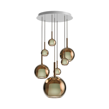 Glo Multi-Light Pendant Light in Bronze (7-Light).