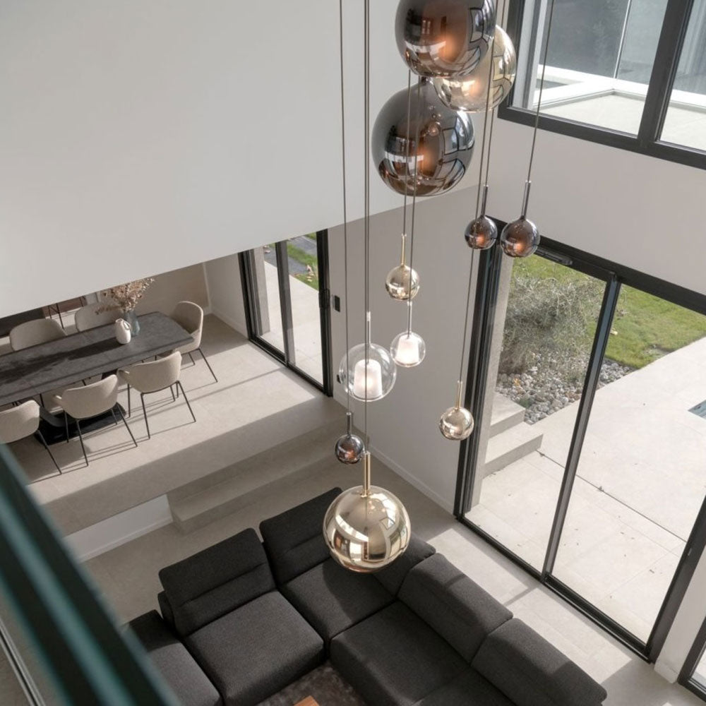 Glo Multi-Light Pendant Light in living room.