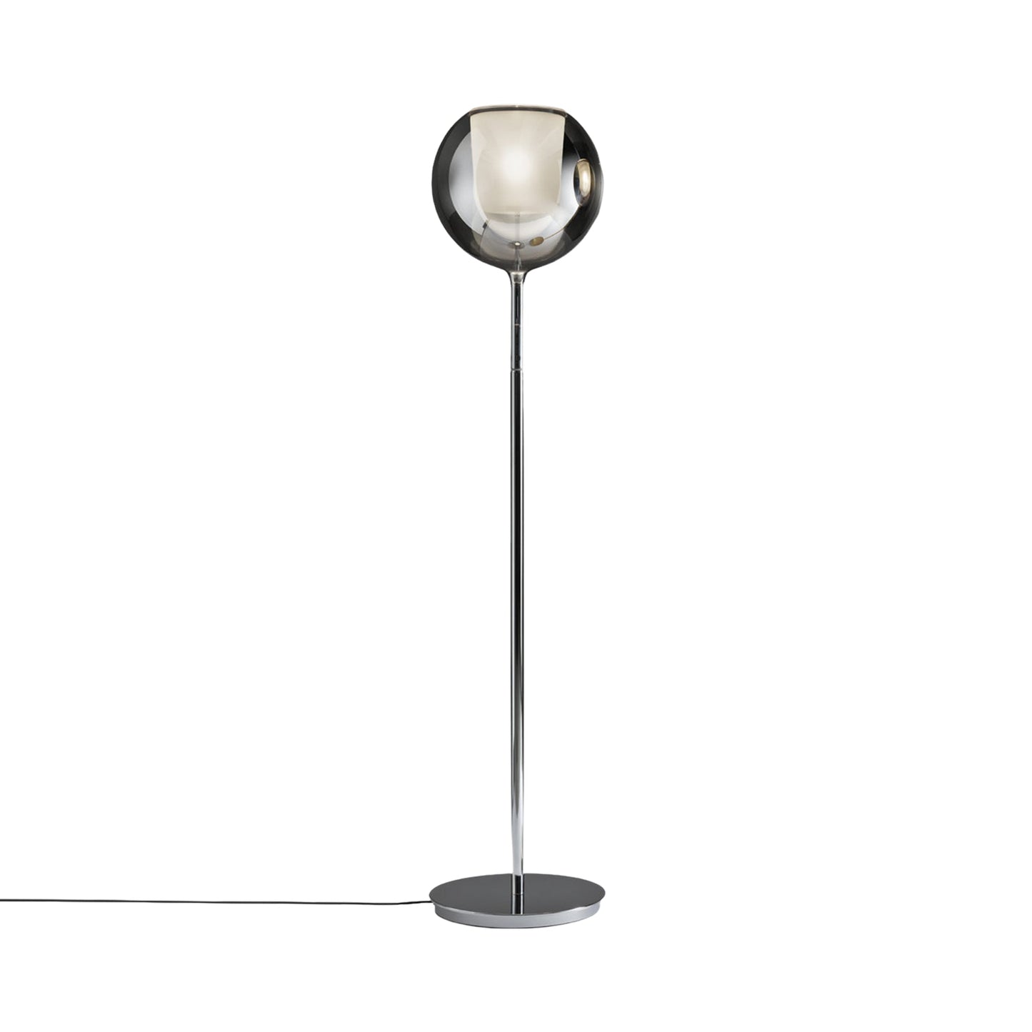Glo Floor Lamp in Glossy Chrome/Silver.
