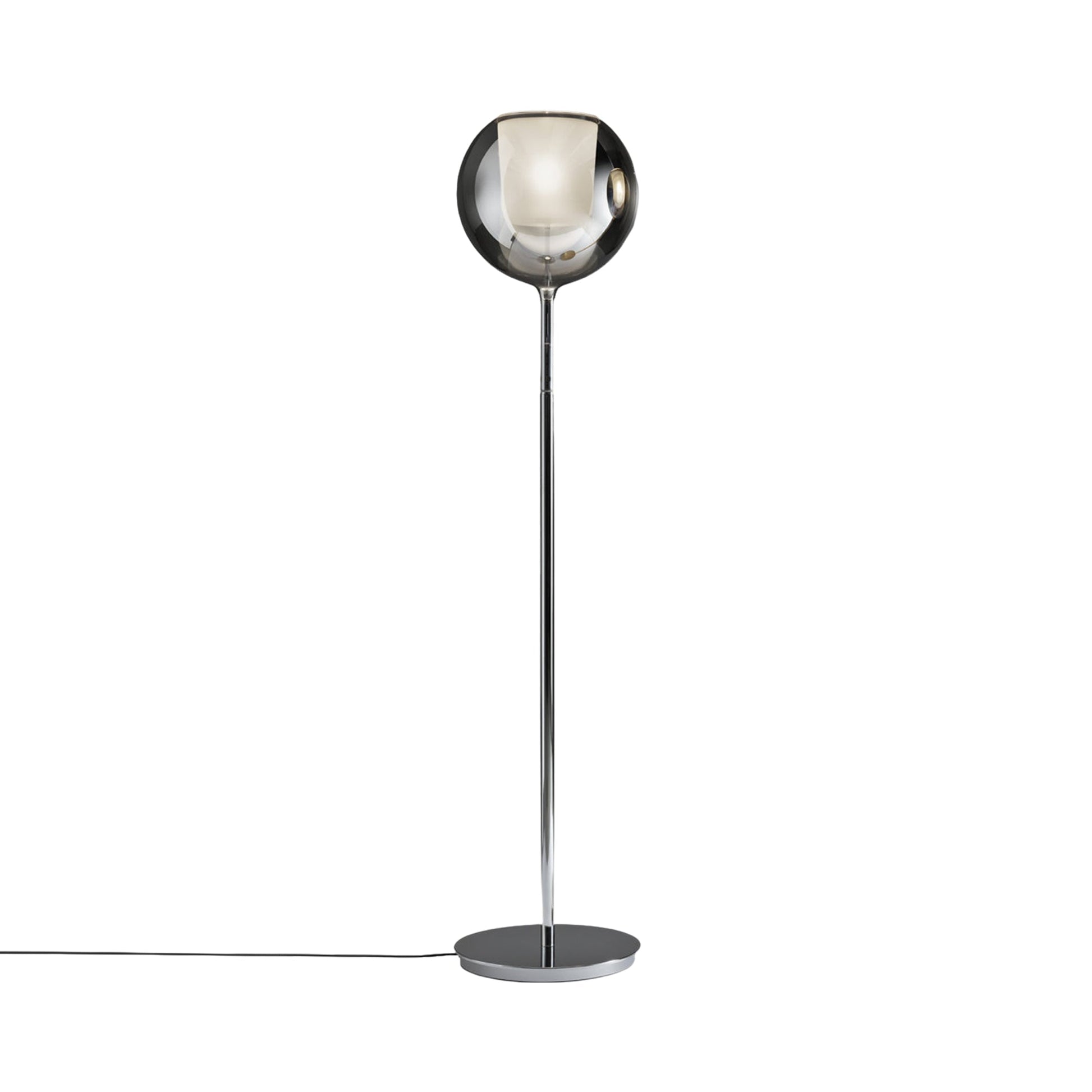 Glo Floor Lamp in Glossy Chrome/Silver.