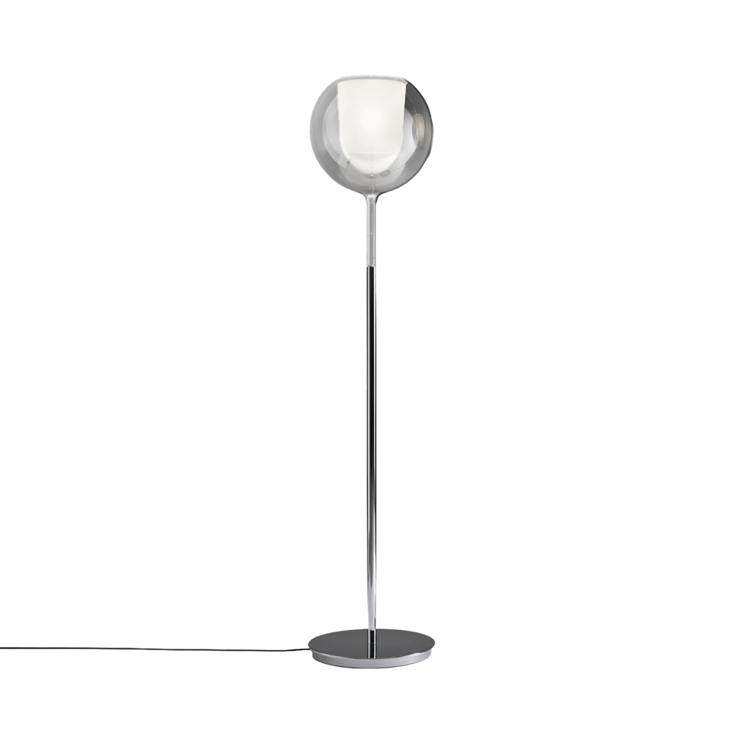 Glo Floor Lamp in Glossy Chrome/Transparent.